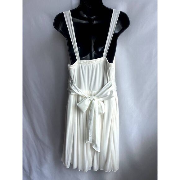 Trixxi White Flowy Boho Romantic Fit n Flare Dress Plus Size 2X Bow Formal Cute - Picture 5 of 12